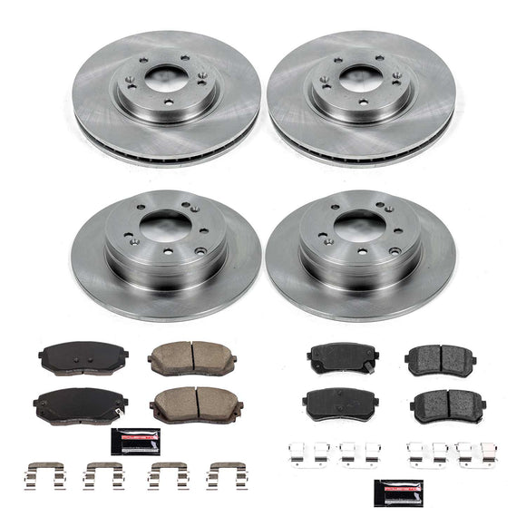 PowerStop OE Stock Replacement Low-Dust Ceramic Brake Pad and Rotor Kit