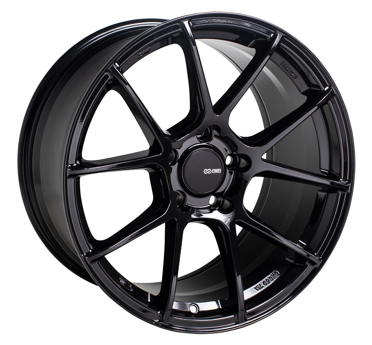 18X8 ENKEI TS-V BLACK GLOSS WHEEL/RIM  ET35 522-880-6535BK 5X114.3