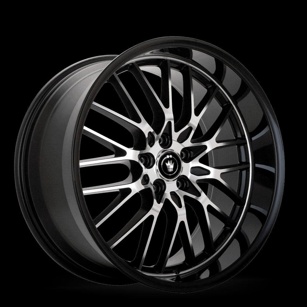 18x8 Konig Lace Gloss Black/Machined Face 5x112 ET35 Wheel Rim