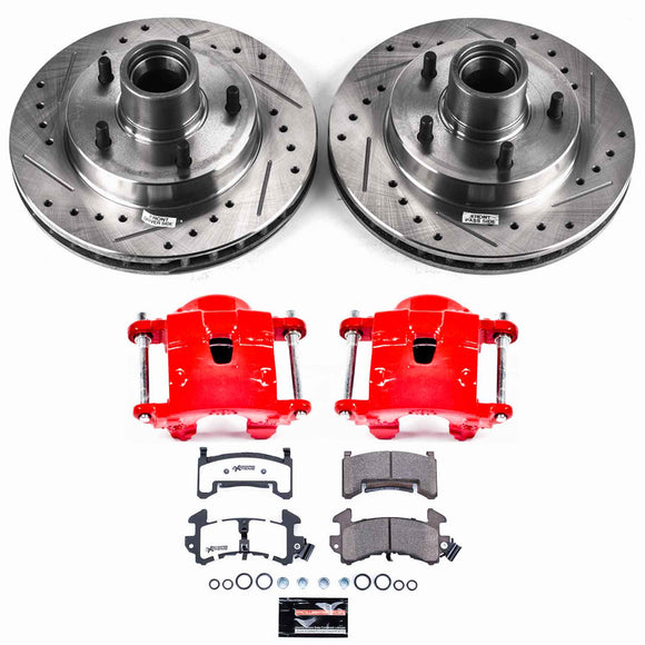 PowerStop Z26 Street Performance Ceramic Brake Pad, Drilled Slotted Rotor, and C