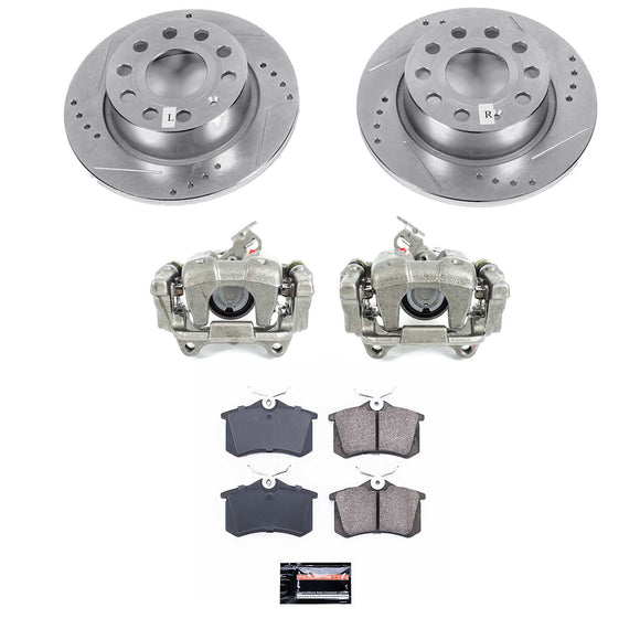 PowerStop OE Stock Replacement Low-Dust Ceramic Brake Pad, Rotor and Caliper Kit
