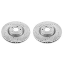 PowerStop Evolution Drilled Slotted Rotors Pair Front For Audi A6 Quattro