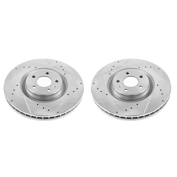 PowerStop Evolution Drilled Slotted Rotors Pair Front For Audi A6 Quattro