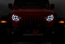 Rough Country Headlights DRL Halo LED 9" For Jeep Gladiator JT Wrangler 18-23