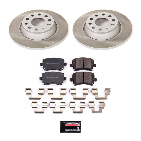 PowerStop Semi-Coated Rotor and Low-Dust Ceramic Brake Pad Kit