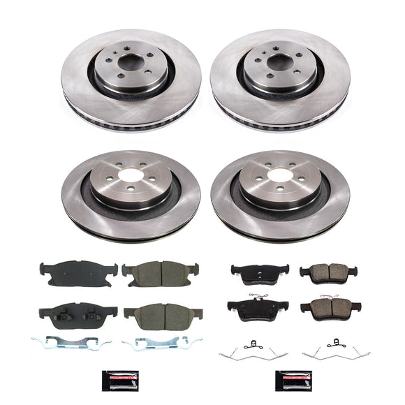 PowerStop OE Stock Replacement Low-Dust Ceramic Brake Pad and Rotor Kit