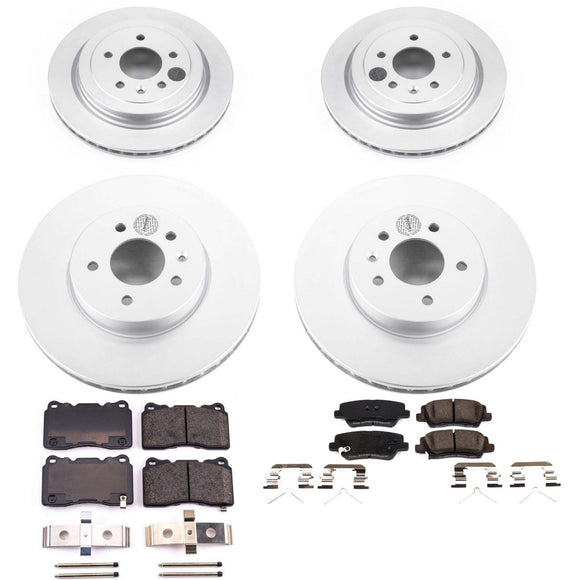 PowerStop Genuine Geomet Coated Rotor and Low-Dust Ceramic Brake Pad Kit