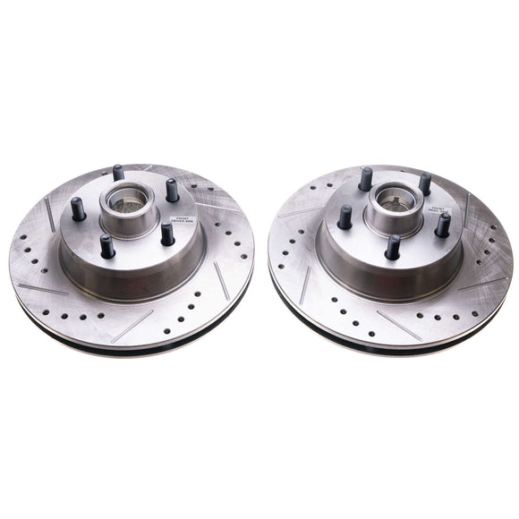 PowerStop Evolution Drilled And Slotted Rotors Pair Front For Ford Mustang