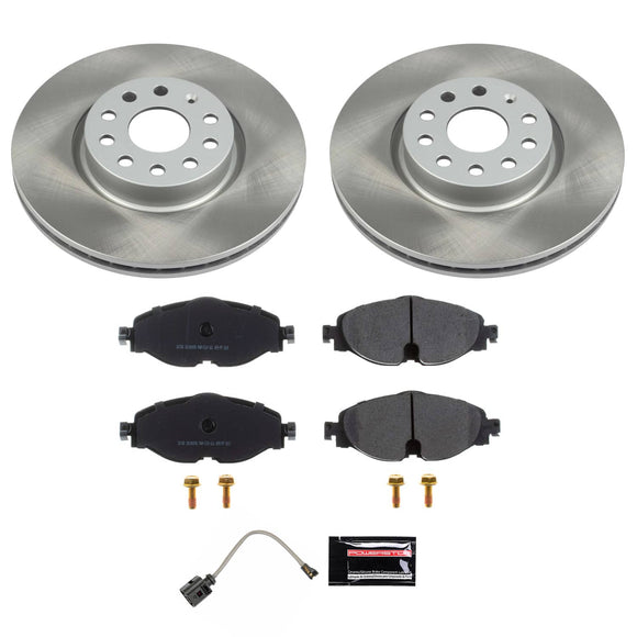 PowerStop Semi-Coated Rotor and Low-Dust Ceramic Brake Pad Kit