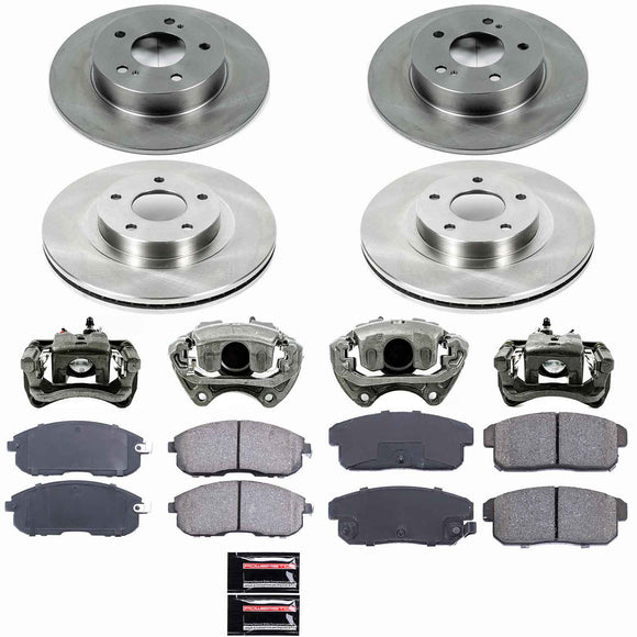 PowerStop OE Stock Replacement Low-Dust Ceramic Brake Pad, Rotor and Caliper Kit