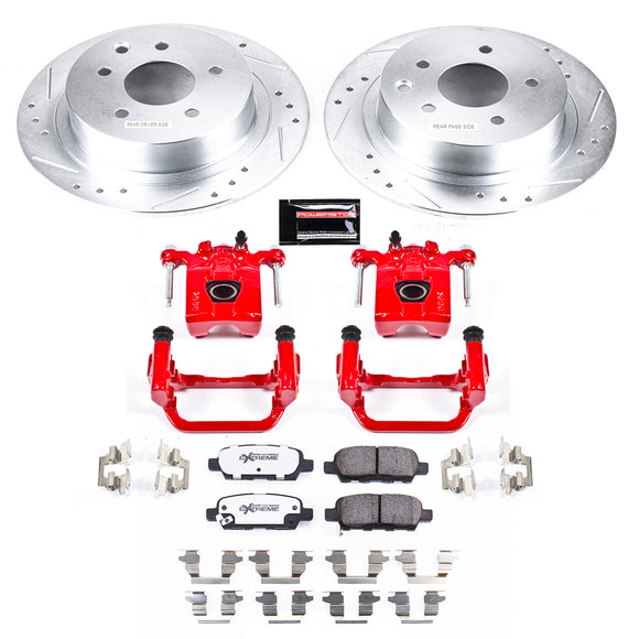 PowerStop Z26 Street Performance Ceramic Brake Pad, Drilled Slotted Rotor, and C