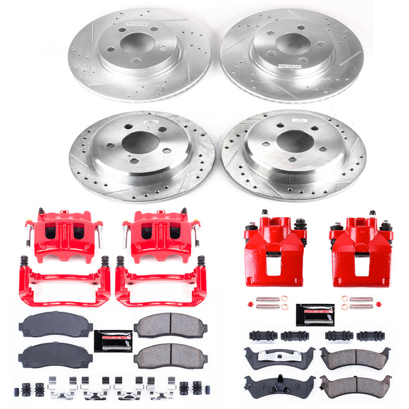 PowerStop Z23 Daily Driver Carbon-Fiber Ceramic Pads Drilled & Slotted Rotor & C