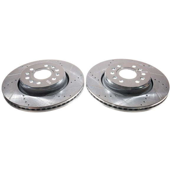 PowerStop Evolution Drilled Slotted Rotors Pair Front For Ram 1500