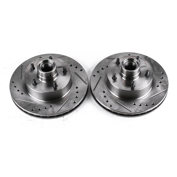 PowerStop Evolution Drilled And Slotted Rotors Pair Front For Pontiac Firebird