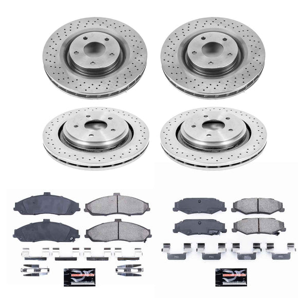 PowerStop OE Stock Replacement Low-Dust Ceramic Brake Pad and Rotor Kit