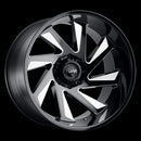26X14 Tuff T1B Gloss Black W/ Milled Spokes 8X165.1 ET-72 wheel/rim-2