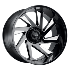 26X14 Tuff T1B Gloss Black W/ Milled Spokes 8X165.1 ET-72 wheel/rim - 0