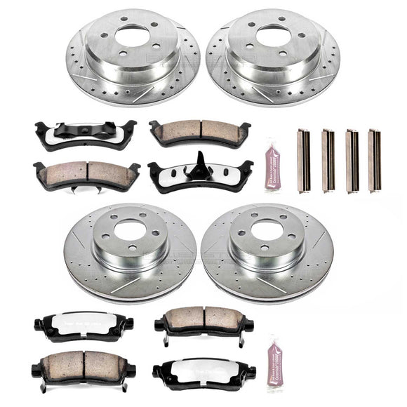 PowerStop Z36 Carbon-Fiber Ceramic Brake Pad with Drilled and Slotted Rotor Kit