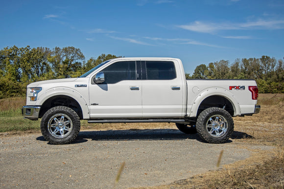 Rough Country Oval Nerf Step Crew Cab Black For Ford F-150 15-23