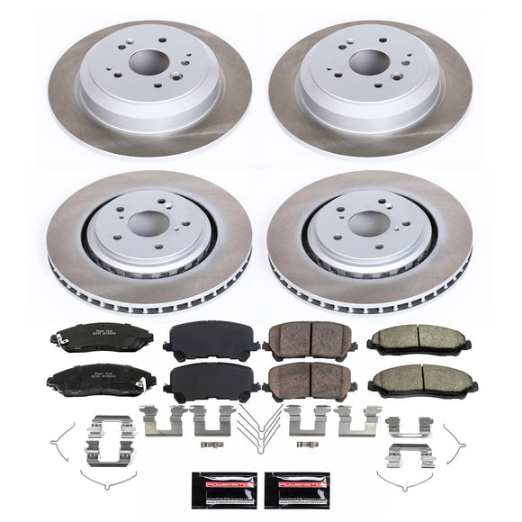 PowerStop Semi-Coated Rotor and Low-Dust Ceramic Brake Pad Kit
