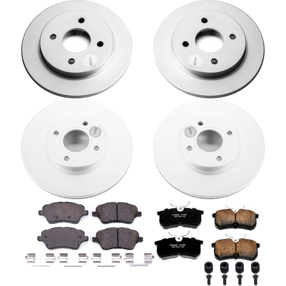 PowerStop Genuine Geomet Coated Rotor and Low-Dust Ceramic Brake Pad Kit