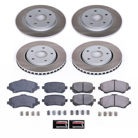 PowerStop Semi-Coated Rotor and Low-Dust Ceramic Brake Pad Kit