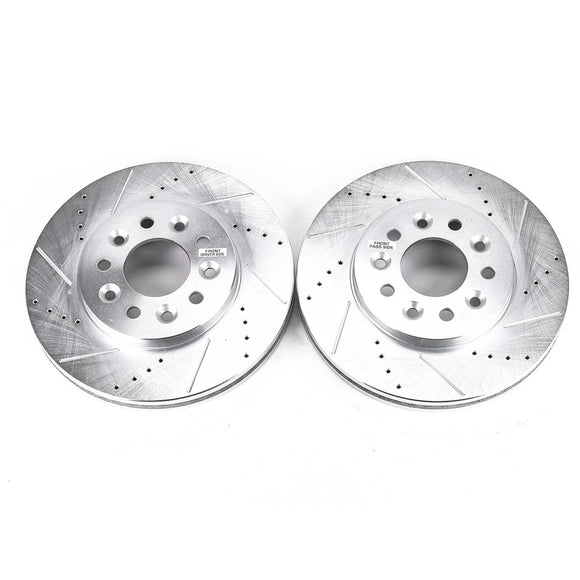 PowerStop Evolution Drilled Slotted Rotors Pair Front For Ford Freestar