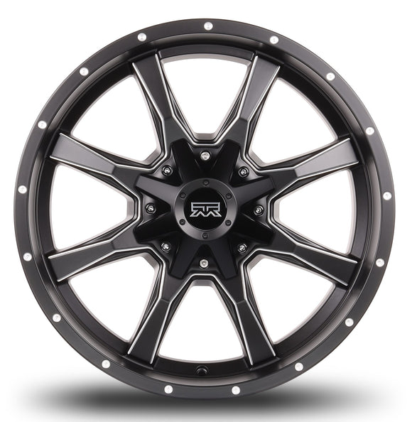 17x9 Mudder Trucker MT513 Black Milled 5x127 5x5 5x139.7 5x5.5 ET-12 Wheel