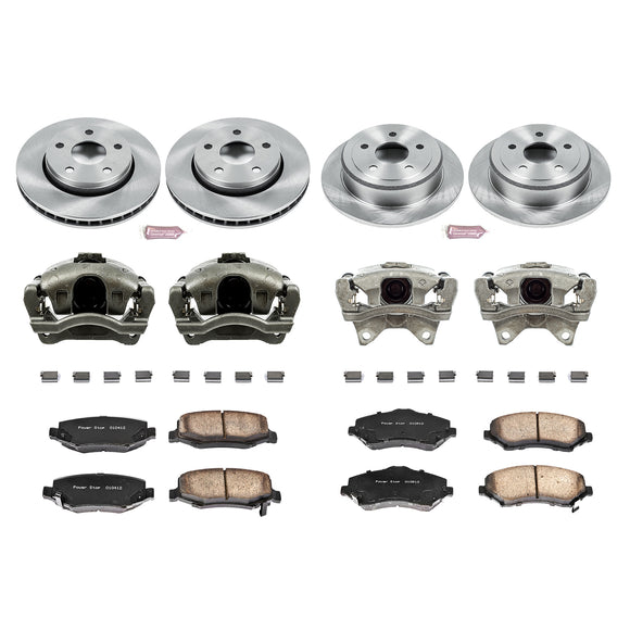 PowerStop OE Stock Replacement Low-Dust Ceramic Brake Pad, Rotor and Caliper Kit