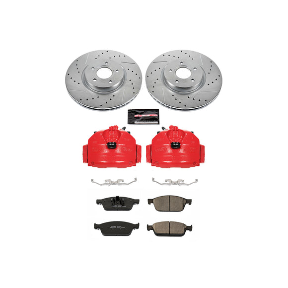 PowerStop Z23 Daily Driver Carbon-Fiber Ceramic Pads Drilled & Slotted Rotor & C