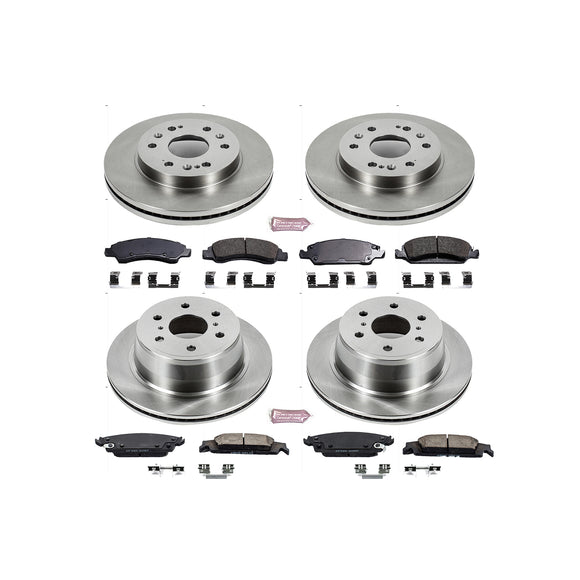 PowerStop OE Stock Replacement Low-Dust Ceramic Brake Pad and Rotor Kit