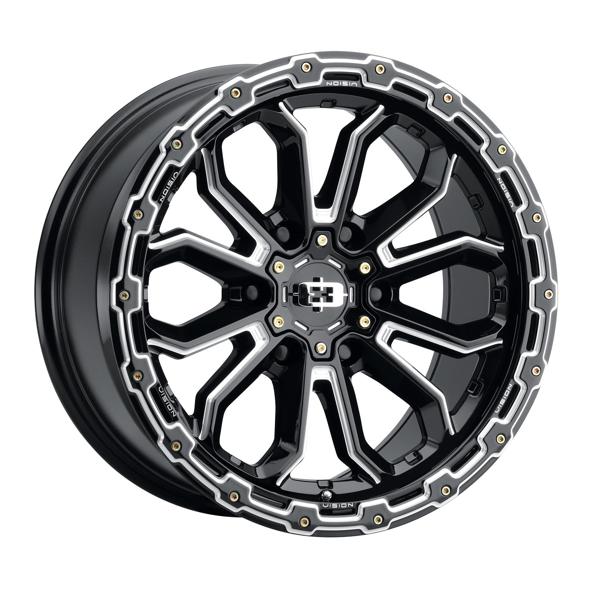 16x8 Vision 405 Korupt Black Milled Spoke 6x139.7 6x5.5 ET0 Wheel Rim