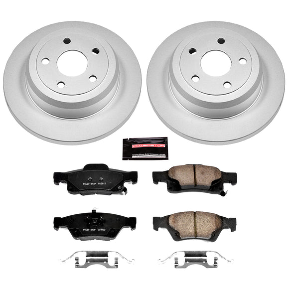 PowerStop Genuine Geomet Coated Rotor and Low-Dust Ceramic Brake Pad Kit