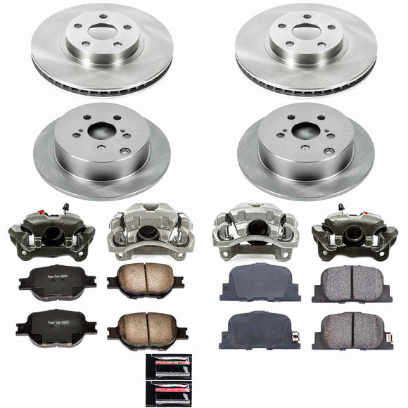 PowerStop OE Stock Replacement Low-Dust Ceramic Brake Pad, Rotor and Caliper Kit