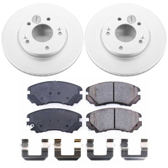 PowerStop Genuine Geomet Coated Rotor and Low-Dust Ceramic Brake Pad Kit