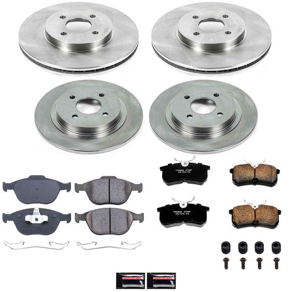 PowerStop OE Stock Replacement Low-Dust Ceramic Brake Pad and Rotor Kit