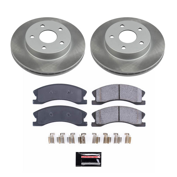PowerStop Semi-Coated Rotor and Low-Dust Ceramic Brake Pad Kit