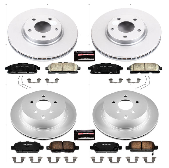 PowerStop Genuine Geomet Coated Rotor and Low-Dust Ceramic Brake Pad Kit