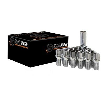 12X1.5 Conical Spline Lug Bolt 22Mm 20 Piece Install Kit Chrome