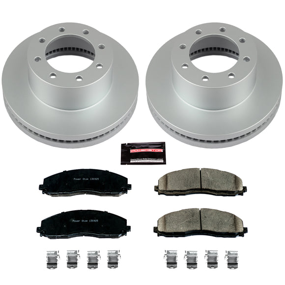 PowerStop Genuine Geomet Coated Rotor and Low-Dust Ceramic Brake Pad Kit