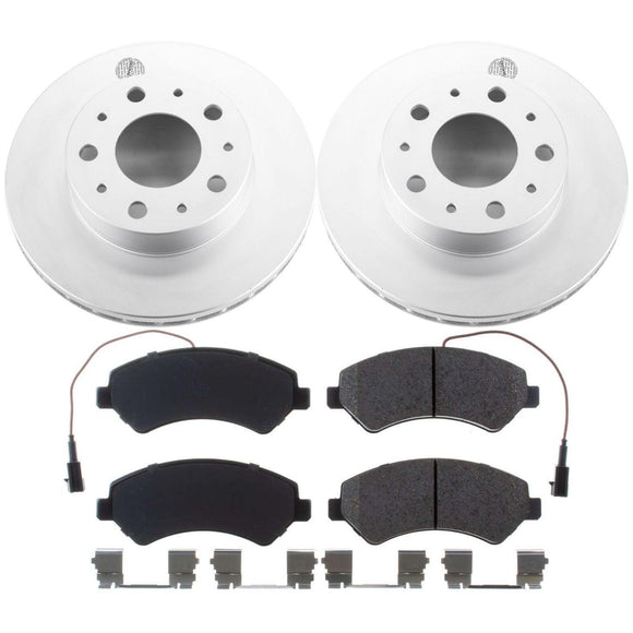PowerStop Genuine Geomet Coated Rotor and Low-Dust Ceramic Brake Pad Kit