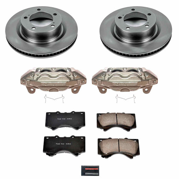 PowerStop OE Stock Replacement Low-Dust Ceramic Brake Pad, Rotor and Caliper Kit