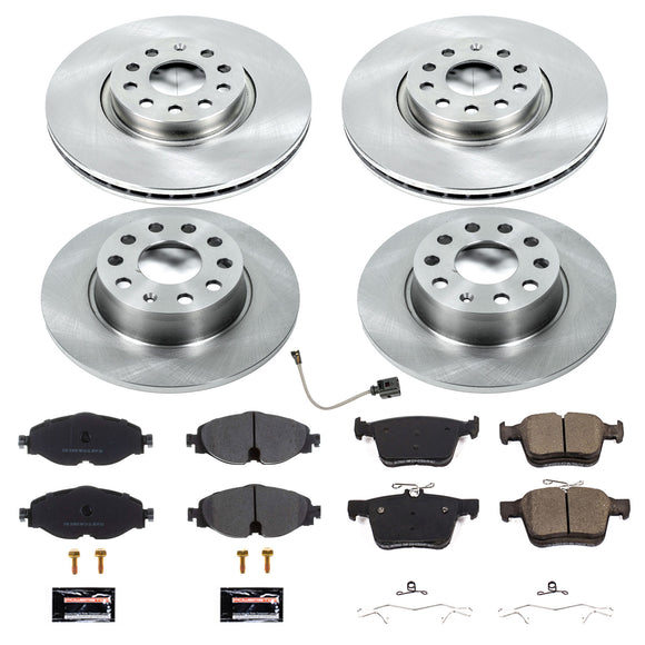 PowerStop OE Stock Replacement Low-Dust Ceramic Brake Pad and Rotor Kit