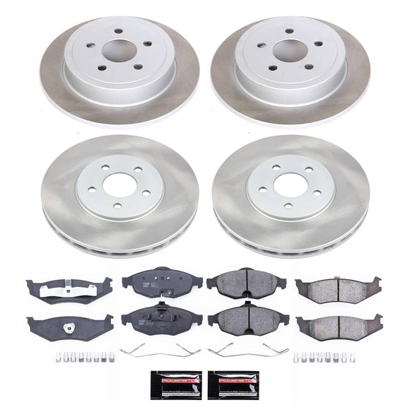 PowerStop Semi-Coated Rotor and Low-Dust Ceramic Brake Pad Kit