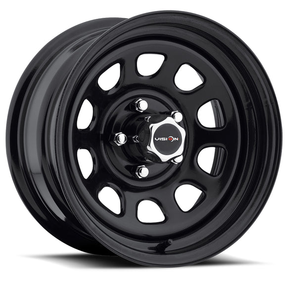 16x7 Vision 84H D Window Gloss Black 5x114.3 5x4.5 ET0 Wheel Rim