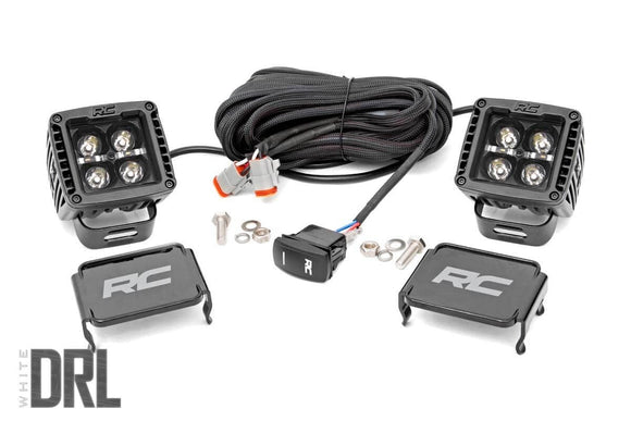 Rough Country Black Series LED Light Pair 2" White DRL