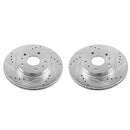 PowerStop Evolution Drilled Slotted Rotors Pair Front For Suzuki SX4