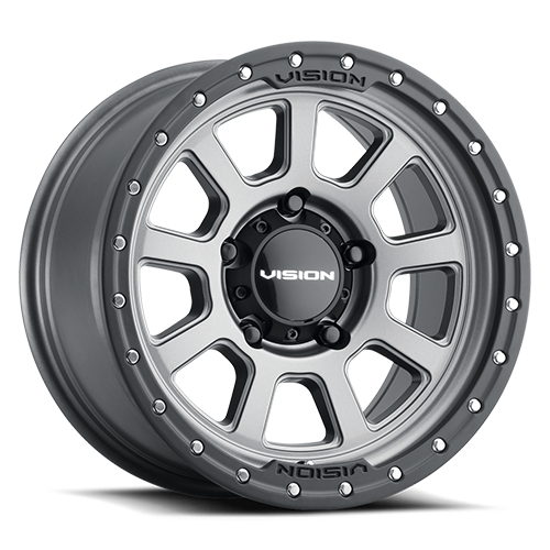 17x9 Vision 350 Ojos Satin Grey Wheel 5x139.7 ET-12 CB108