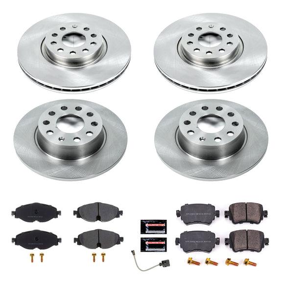 PowerStop OE Stock Replacement Low-Dust Ceramic Brake Pad and Rotor Kit