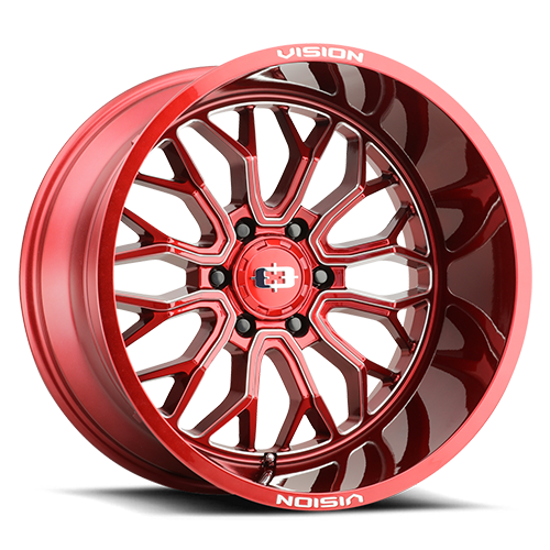 Vision 402 Riot Red Tint Milled Spoke 20X12 6x5.5 6x139.7 ET-51 Wheel/Rim